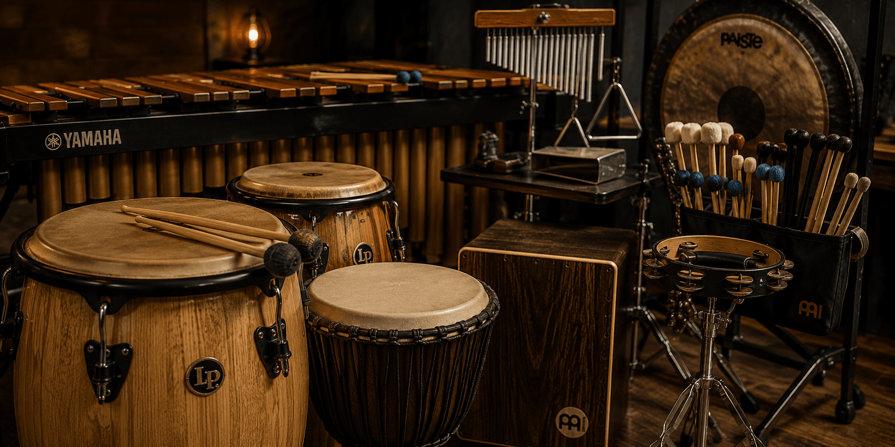 Verschiedene Percussion-Instrumente