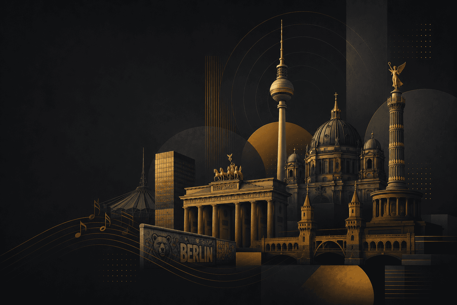 Abstraktes Bild der Berliner Sehenswürdigkeiten